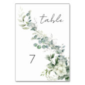 Elegant Eukalyptus Greenery Tischnummer (Vorderseite)