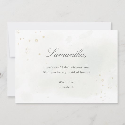 Elegant Eukalyptus Greenery Trauzeugin Vorschlag Einladung (Rückseite)