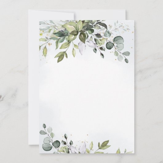 Elegant Eukalyptus Greenery Virtual Brautparty Einladung (Rückseite)