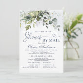 Elegant Eukalyptus Greenery Virtual Brautparty Einladung (Stehend Vorderseite)