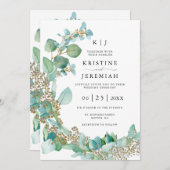 Elegant Eukalyptus Greenery Watercolor Wedding Einladung (Vorne/Hinten)