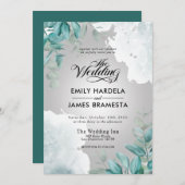 Elegant Eukalyptus Greenery Watercolor Wedding Einladung (Vorne/Hinten)