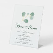 Elegant Eukalyptus Greenery Wedding Bar Menu Sockelschild (Vorderseite)