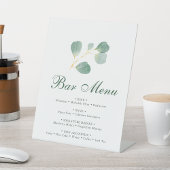 Elegant Eukalyptus Greenery Wedding Bar Menu Sockelschild