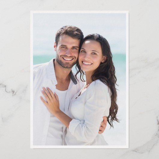 Elegant Eukalyptus Greenery Wedding Foto Gold Folieneinladung (Rückseite)