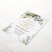 Elegant Eukalyptus Greenery Wedding Gold Folieneinladung (Gedreht)