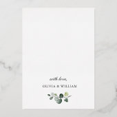 Elegant Eukalyptus Greenery Wedding Gold Folieneinladung (Rückseite)