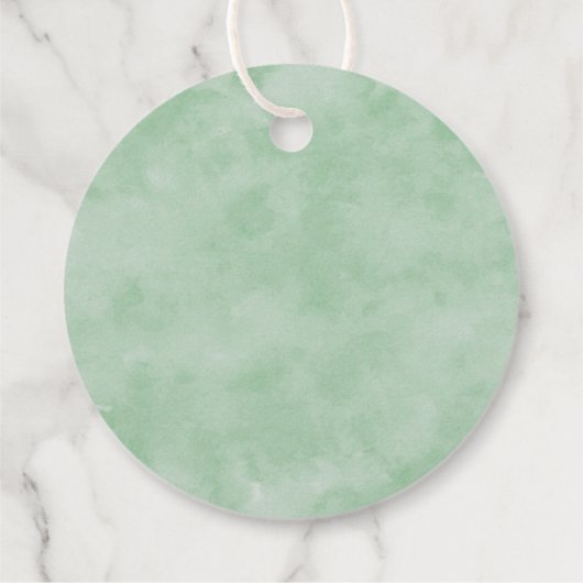 Elegant Eukalyptus Greenery Wedding Monogram Geschenkanhänger (Rückseite)