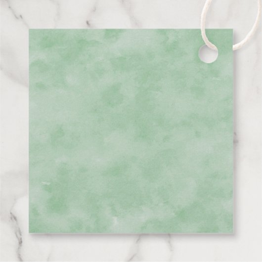 Elegant Eukalyptus Greenery Wedding Monogram Geschenkanhänger (Rückseite)