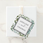 Elegant Eukalyptus Greenery Wedding Monogram Geschenkanhänger (Beispiel)