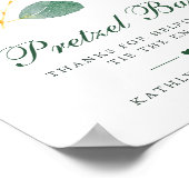 Elegant Eukalyptus Greenery Wedding Pretzel Bar Poster (Ecke)