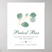 Elegant Eukalyptus Greenery Wedding Pretzel Bar Poster (Vorne)