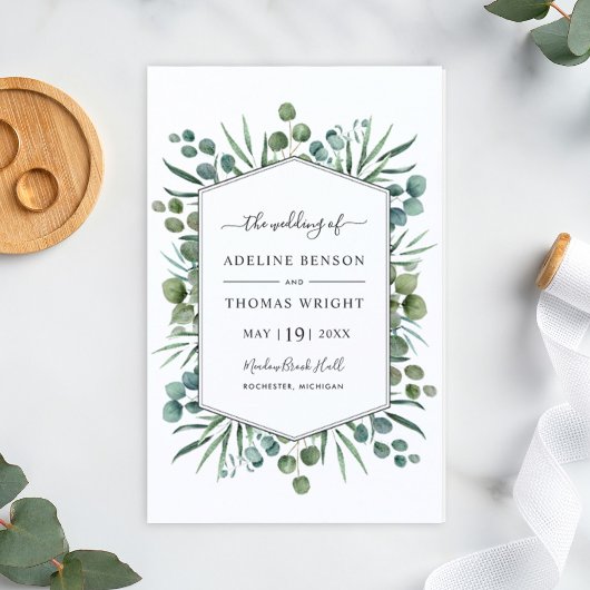 Elegant Eukalyptus Greenery Wedding Programs