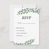 Elegant Eukalyptus Greenery Wedding RSVP Card (Vorderseite)