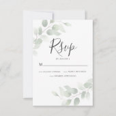 Elegant Eukalyptus Greenery Wedding RSVP Card (Vorderseite)