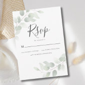 Elegant Eukalyptus Greenery Wedding RSVP Card Karte