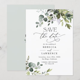 Elegant Eukalyptus Greenery Wedding Save the Date Einladung