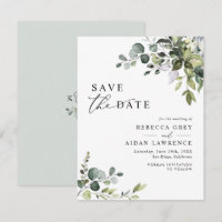 Elegant Eukalyptus Greenery Wedding Save the Date