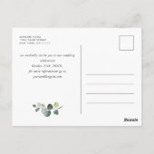 Elegant Eukalyptus Greenery Wedding Save the Date Postkarte (Rückseite)