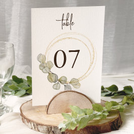 Elegant Eukalyptus Greenery Wedding Tischnummern