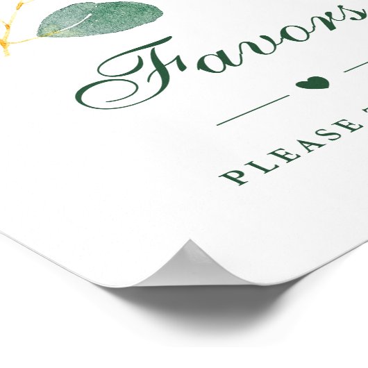 Elegant Eukalyptus Greenery Winter Wedding Favors Poster (Ecke)