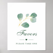Elegant Eukalyptus Greenery Winter Wedding Favors Poster (Vorne)