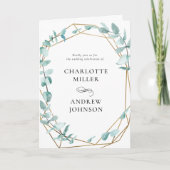 Elegant Eukalyptus Grün Gold Einladung (Vorderseite)
