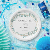 Elegant Eukalyptus Grün Gold Pappteller (Party)