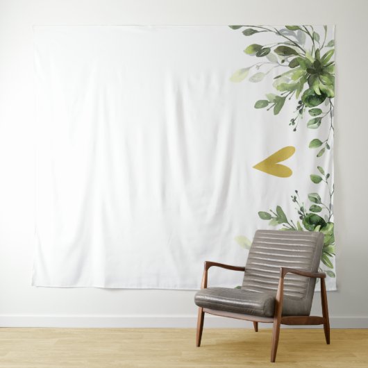 Elegant Eukalyptus Grüne Hochzeitskulisse Wandteppich (Beispiel (Horizontal))