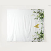 Elegant Eukalyptus Grüne Hochzeitskulisse Wandteppich (Vorderseite (Horizontal))