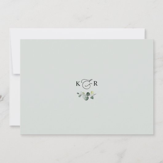 Elegant Eukalyptus Grüne Probe Abendessen Einladung (Rückseite)