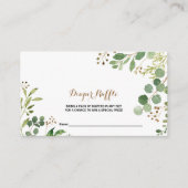 Elegant Eukalyptus Leaf Greenerenery Diaper Raffle Begleitkarte (Vorderseite)