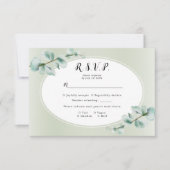 Elegant Eukalyptus leaf Greenerity Wedding RSVP Karte (Vorderseite)