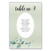 Elegant Eukalyptus leaf Greenerity Wedding Tischnummer (Rückseite)