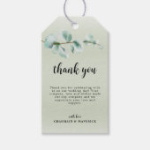 Elegant Eukalyptus leaf Greenery Danke für Ihre Un Geschenkanhänger (Vorderseite)