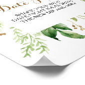 Elegant Eukalyptus Leaf Greenery Datum Jar Sign Poster (Ecke)