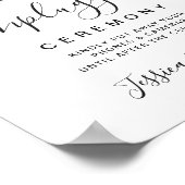 Elegant Eukalyptus Unplugged Wedding Zeremony Poster (Ecke)