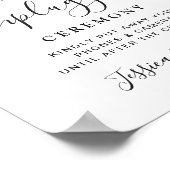 Elegant Eukalyptus Unplugged Wedding Zeremony Poster (Ecke)