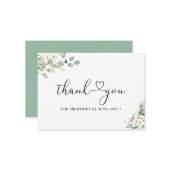 Elegant Eukalyptus Verlasse Grüne Note Card Mitteilungskarte (Vorderseite/Rückseite Beispiel)