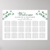 Elegant Eukalyptus Wedding 18 Table Seating Poster (Vorne)