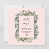 Elegant Eukalyptus Wedding Save the Date Blush Magneteinladung (Vorderseite)