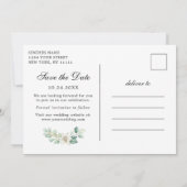 Elegant Eukalyptus Wedding Save the Date Card (Rückseite)