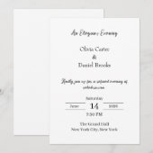 Elegant Evening Classic Wedding Invitation Einladung (Vorne/Hinten)