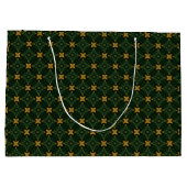 Elegant Evergreen Emerald Green und Gold Große Geschenktüte (Rückseite)
