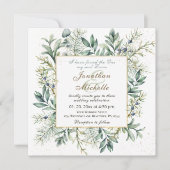 Elegant Evergreen Eucalyptus Christlich Wedding Einladung (Vorderseite)