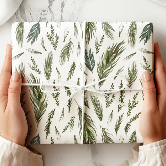 Elegant Evergreen Winter Botanical Geschenkpapier