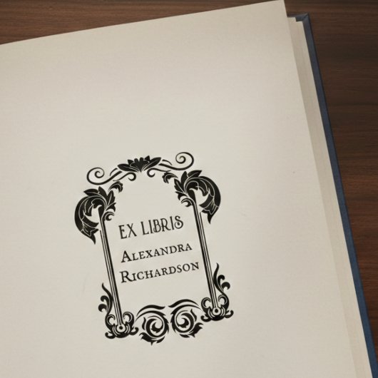 Elegant Ex Libris Gummistempel
