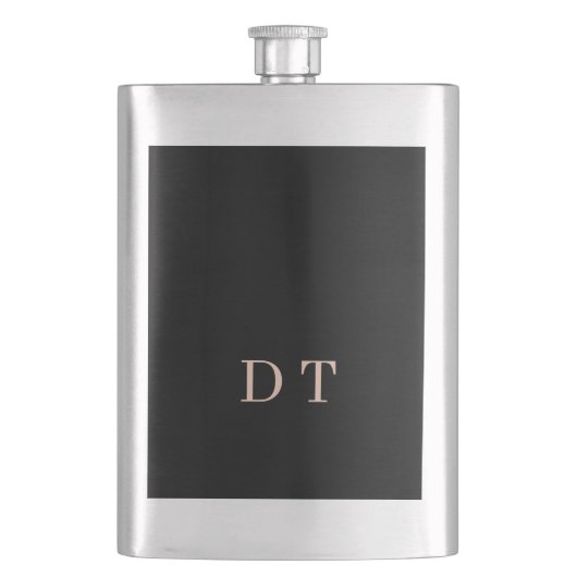 Elegant Executive DT Monogramm Gold Präsident Flachmann (Vorderseite)