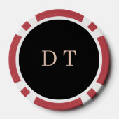 Elegant Executive DT Monogramm Gold Präsident Pokerchips (Rückseite)