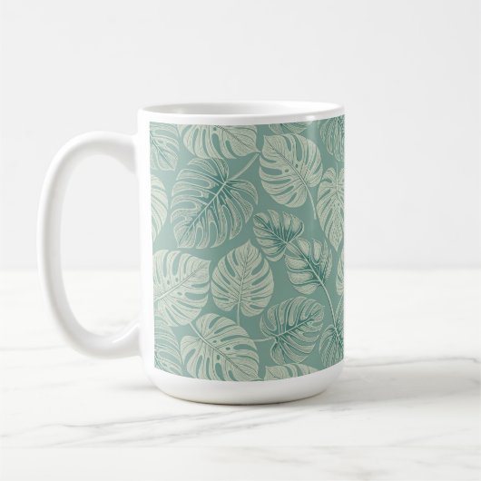 Elegant Exotic Painted Monsteras Kaffeetasse (Links)
